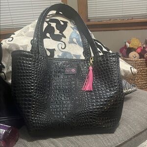 Make up Junkie, gently used bubble Gator Tote Bag with Pink Tassel